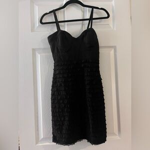 Forever 21 Black Ruffled Mini Dress